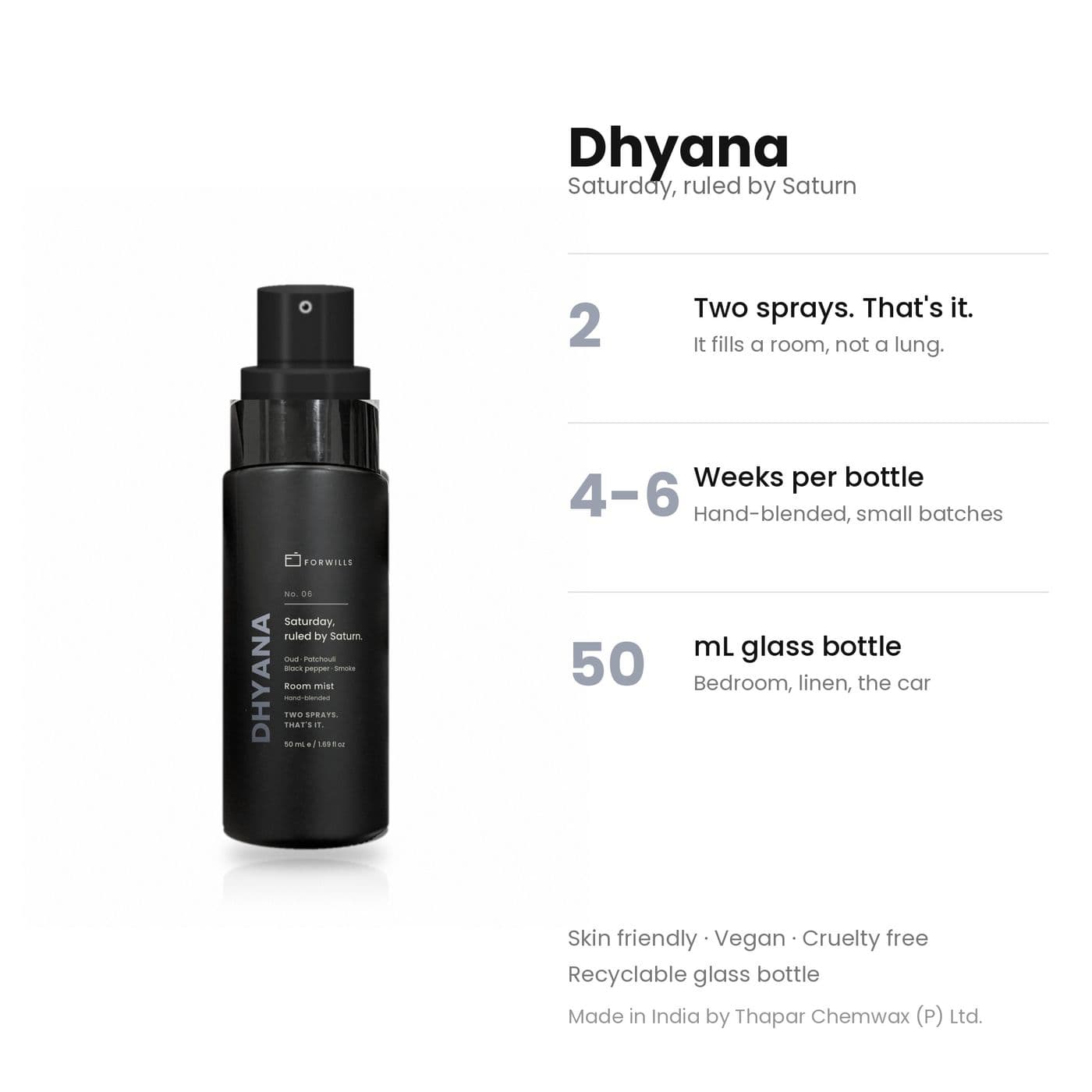 Forwills Dhyana Room Mist 50 ml, view 6