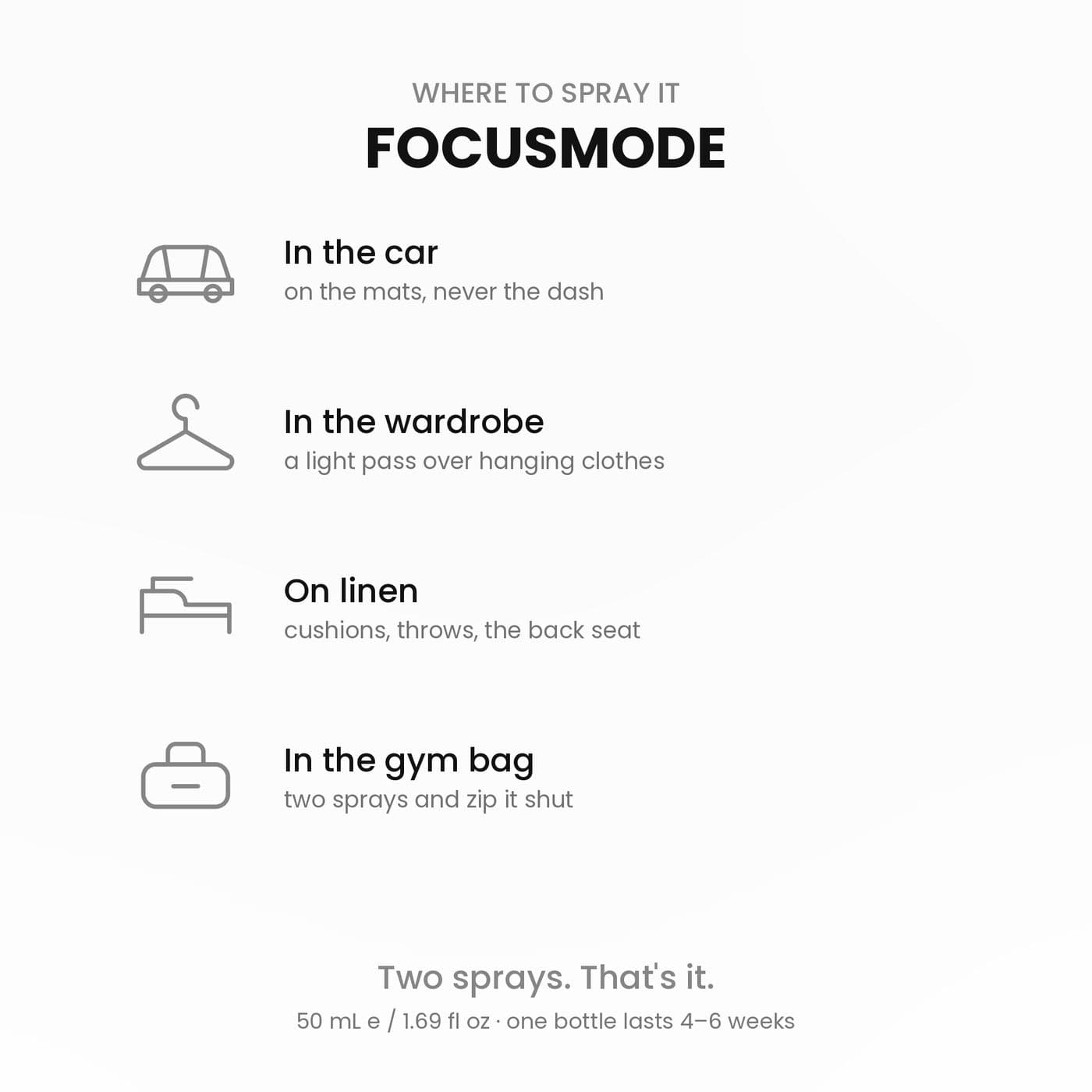 Forwills FOCUSMODE Car Perfume 50 ml, view 4