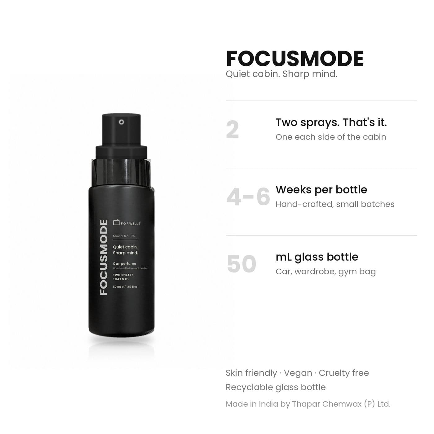 Forwills FOCUSMODE Car Perfume 50 ml, view 6