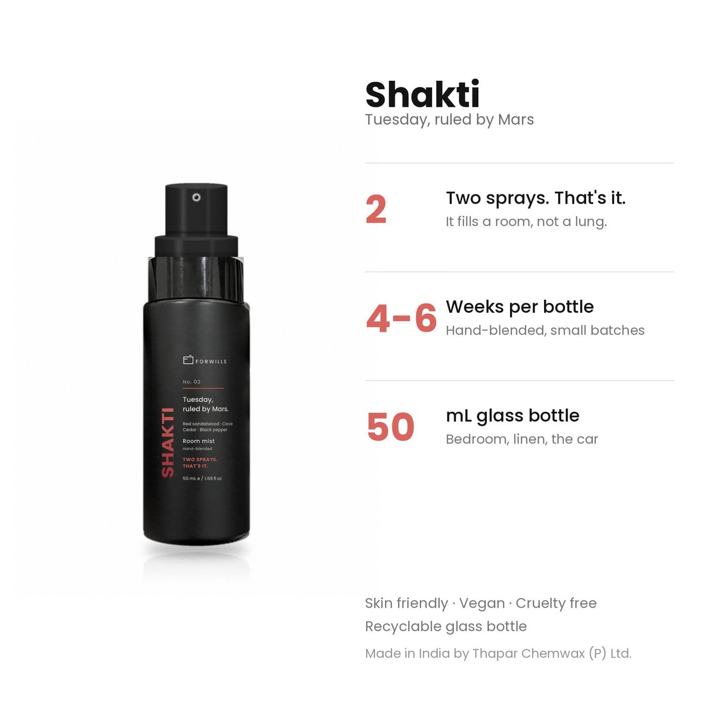 Forwills Shakti Room Mist 50 ml, view 6