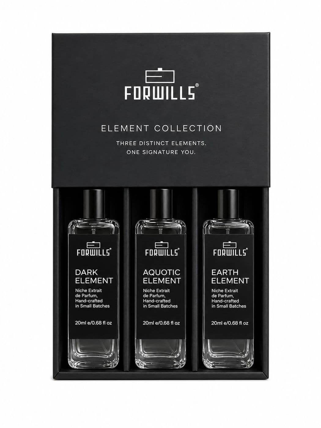 Forwills Element Collection Trio: Dark, Aquatic & Earth Element (3 x 20 ml)